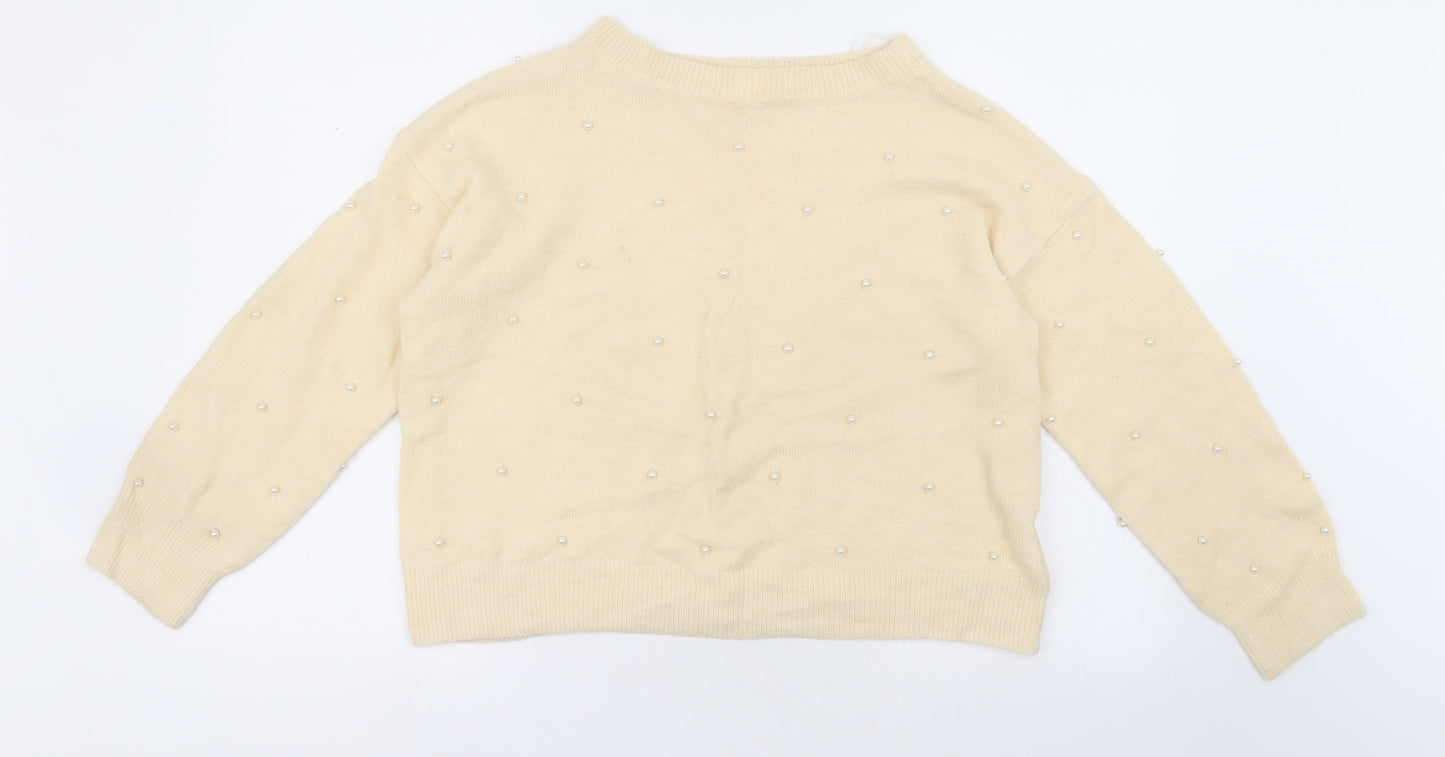 Womens UK Size S h7m Ivory Pullover Jumper
