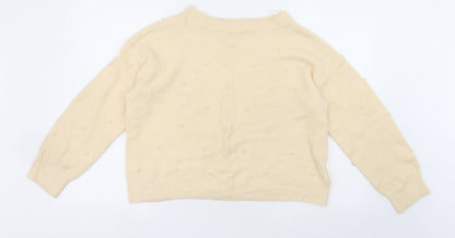 Womens UK Size S h7m Ivory Pullover Jumper