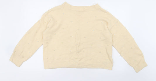 Womens UK Size S h7m Ivory Pullover Jumper