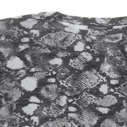 Primark Womens Grey Crew Neck Animal Print Polyester Pullover Jumper Size M