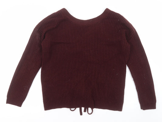 Primark Womens Purple Crew Neck  Acrylic Pullover Jumper Size M