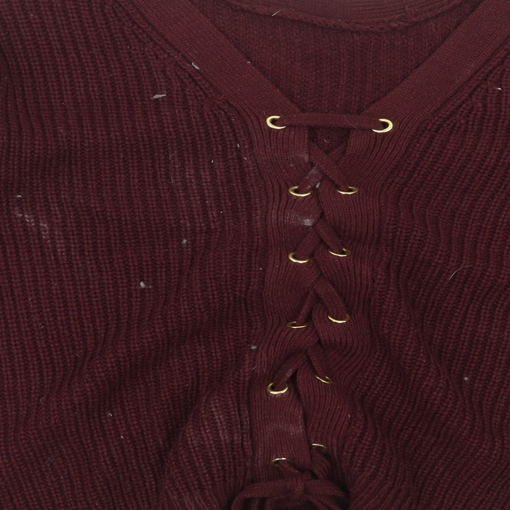 Primark Womens Purple Crew Neck  Acrylic Pullover Jumper Size M