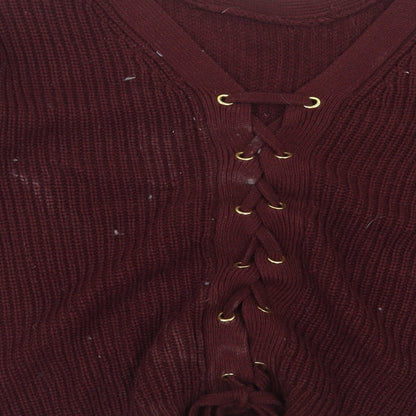 Primark Womens Purple Crew Neck  Acrylic Pullover Jumper Size M