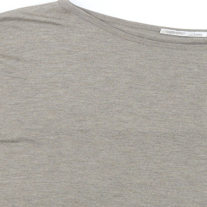 Womens UK Size S Zara Green Basic T-Shirt