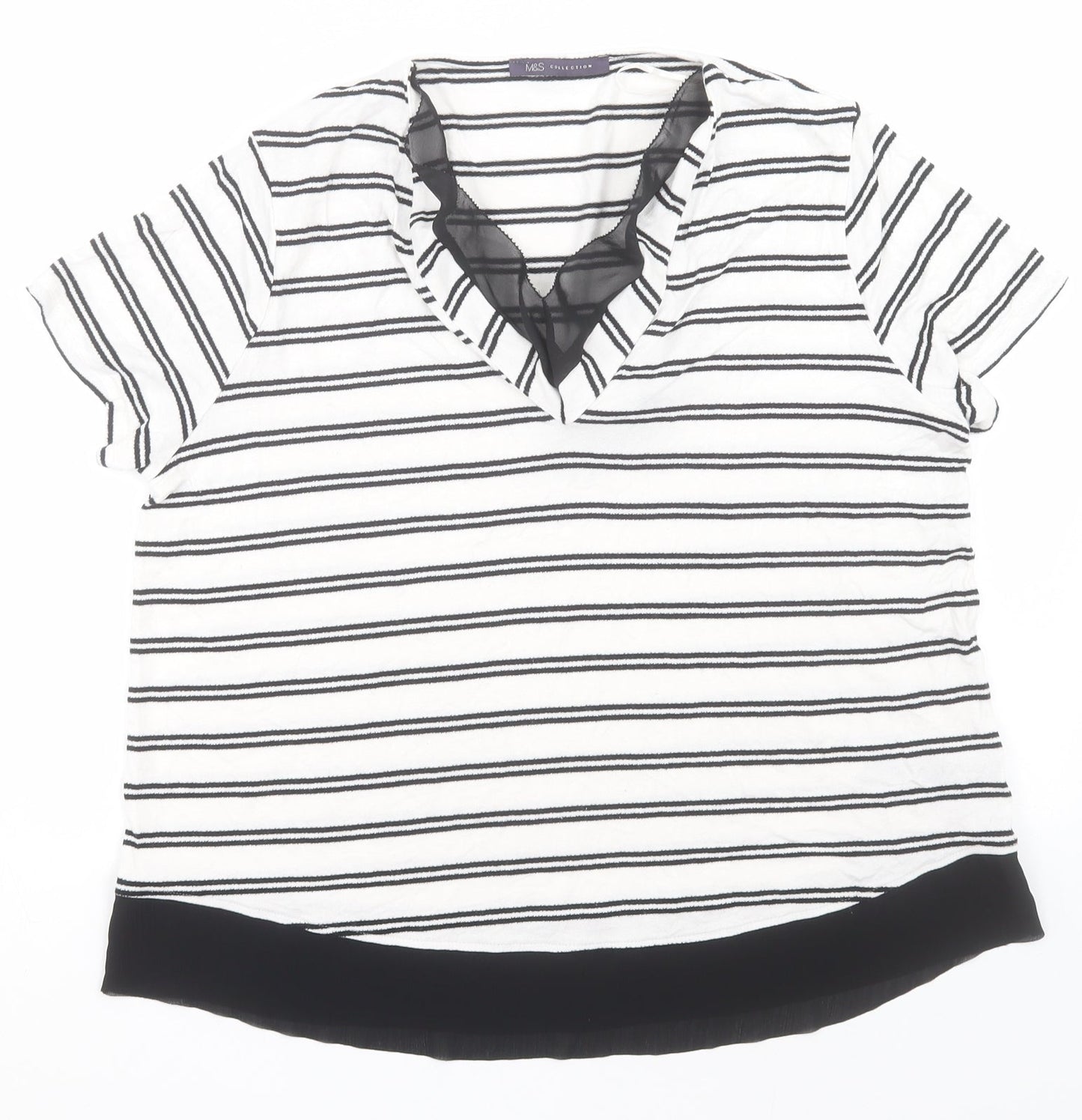 Womens UK Size 14 Marks and Spencer White Basic T-Shirt