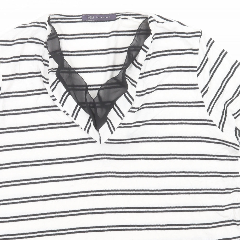 Womens UK Size 14 Marks and Spencer White Basic T-Shirt