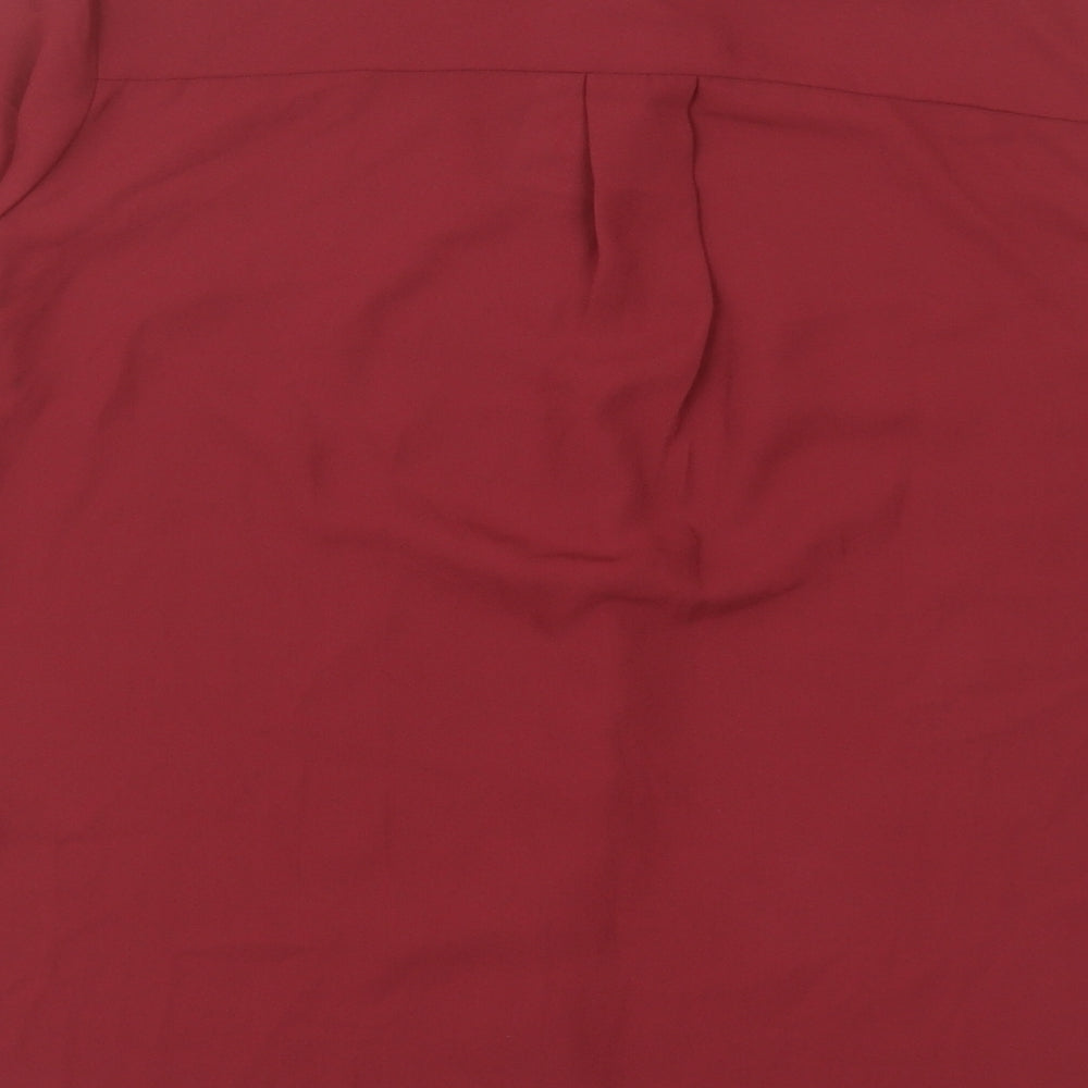 Womens UK Size 8 New Look Red Basic Button-Up