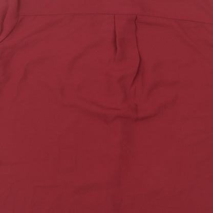 Womens UK Size 8 New Look Red Basic Button-Up