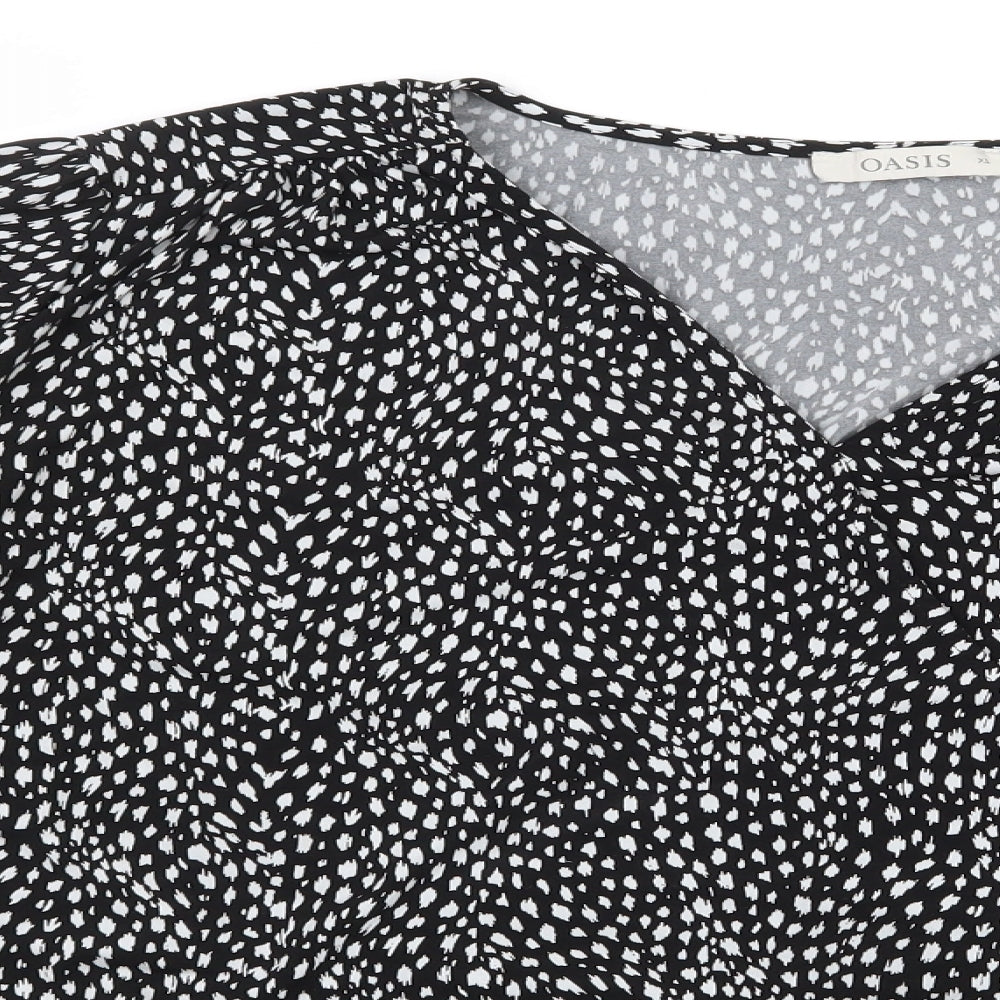 Womens UK Size XL Oasis Black Basic Blouse