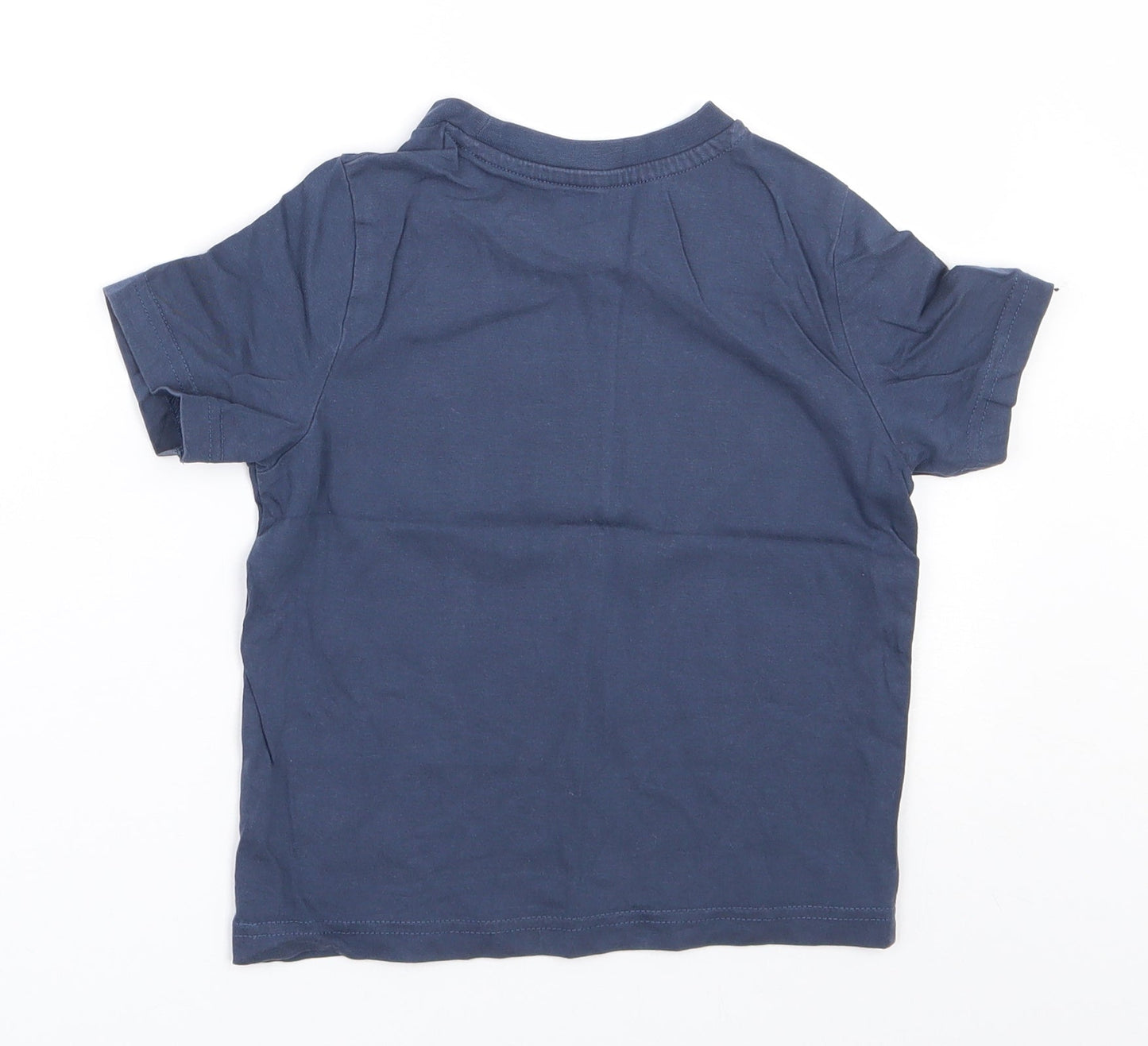 Mothercare Boys Blue  Cotton Jersey T-Shirt Size 3-4 Years Round Neck Pullover