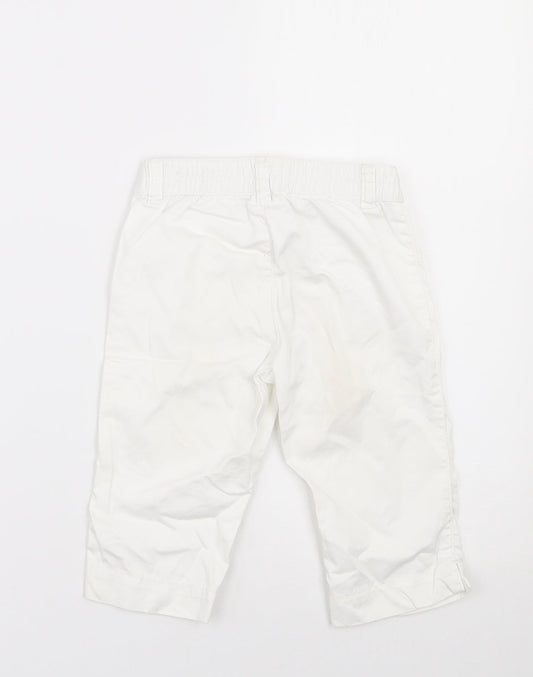 Benetton Class  Girls White  100% Cotton Chino Trousers Size 3-4 Years  Regular Button