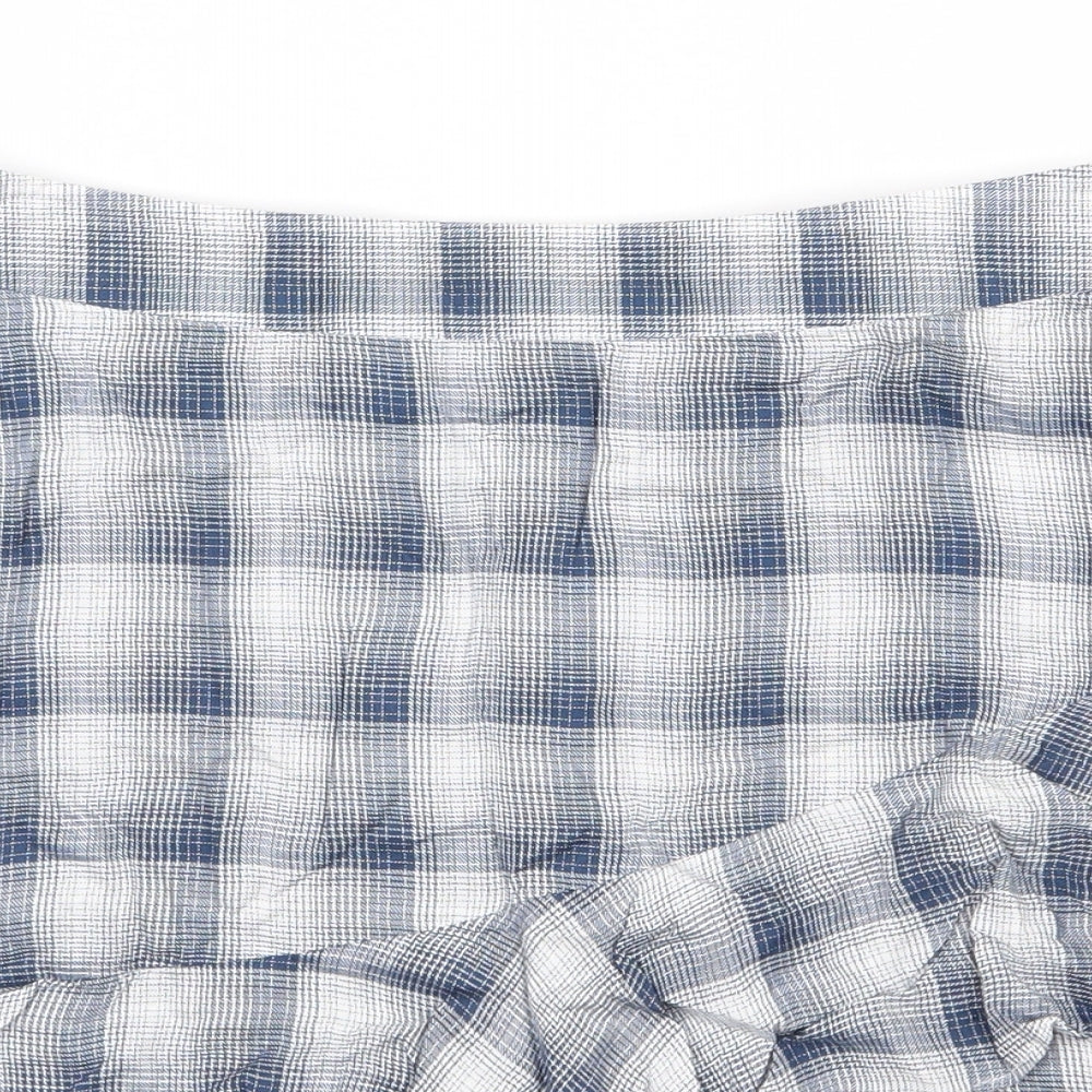 Oasis Womens Blue Geometric Viscose A-Line Skirt Size 10   Zip