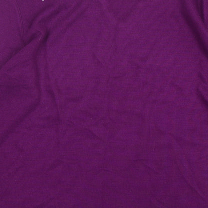 Bonmarché Womens Purple V-Neck  Polyester Pullover Jumper Size S