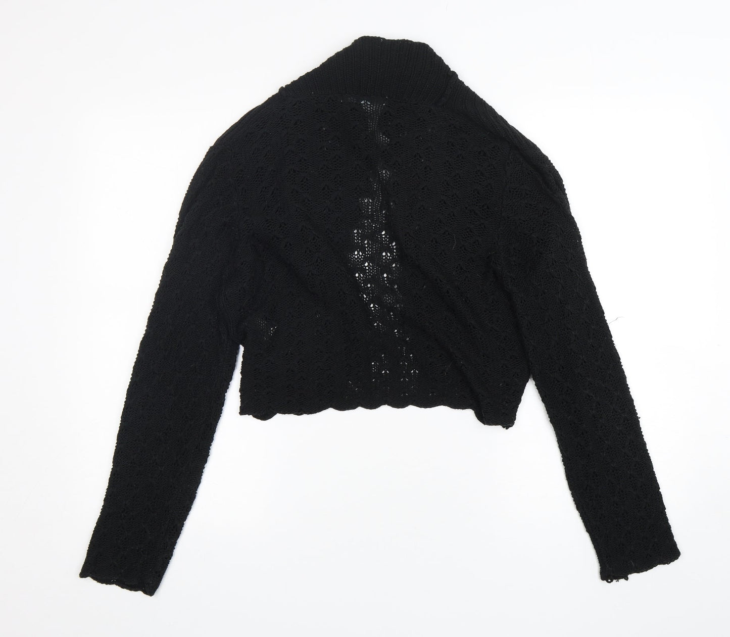 AMARANTO Womens Black V-Neck  Acrylic Cardigan Jumper Size 16