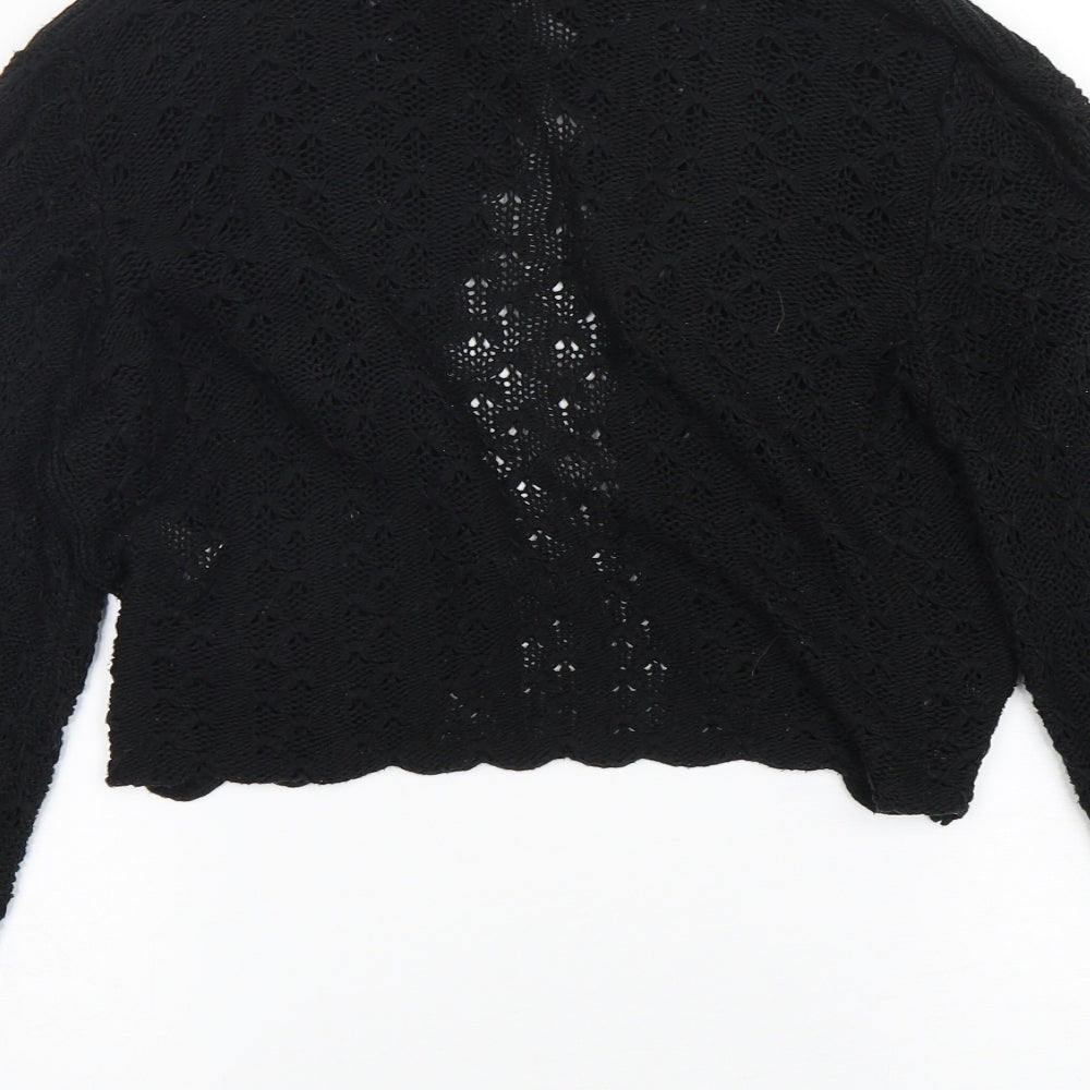 AMARANTO Womens Black V-Neck  Acrylic Cardigan Jumper Size 16