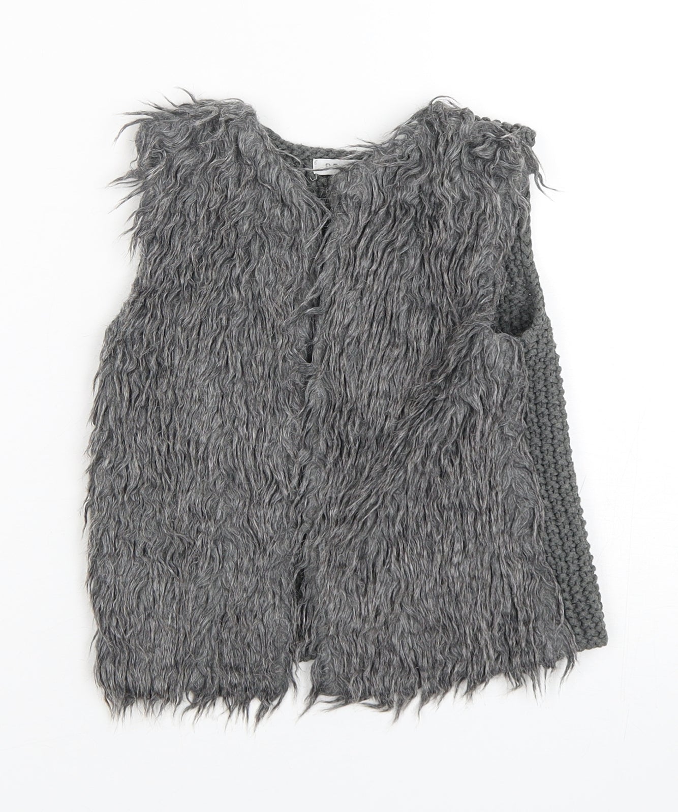 Primark Girls Grey   Gilet Coat Size 3-4 Years   - Fur Jacket