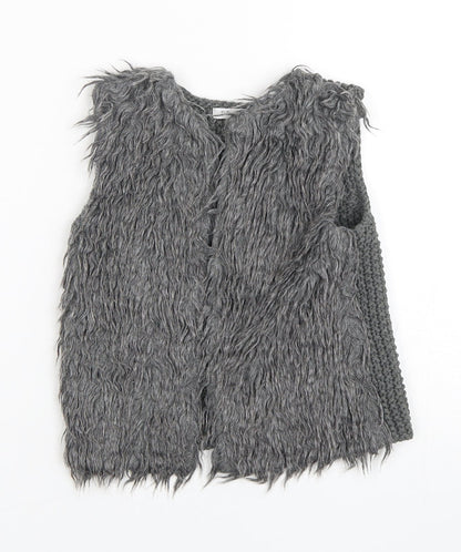 Primark Girls Grey   Gilet Coat Size 3-4 Years   - Fur Jacket