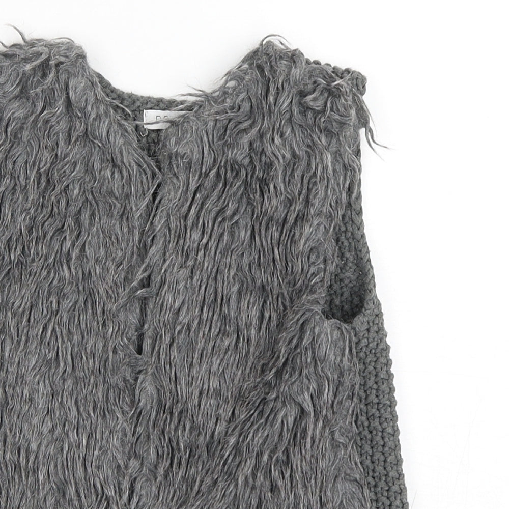 Primark Girls Grey   Gilet Coat Size 3-4 Years   - Fur Jacket