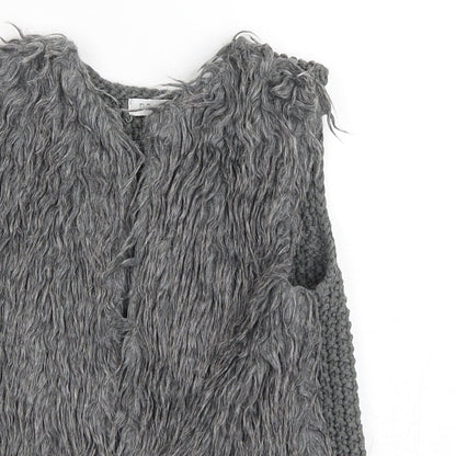 Primark Girls Grey   Gilet Coat Size 3-4 Years   - Fur Jacket
