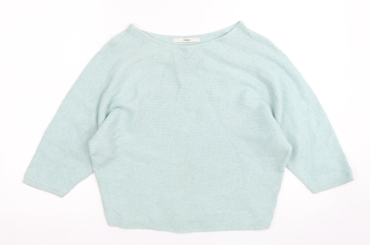 George Womens Green Round Neck  Viscose Pullover Jumper Size S