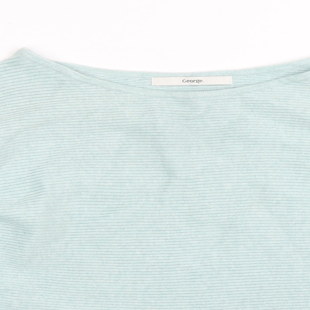 George Womens Green Round Neck  Viscose Pullover Jumper Size S
