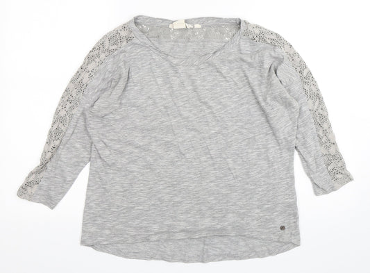 Womens UK Size M H&M Grey Basic T-Shirt