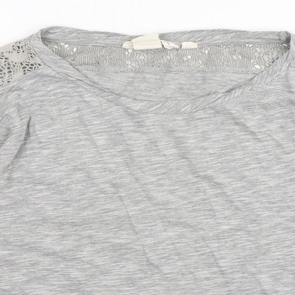 Womens UK Size M H&M Grey Basic T-Shirt