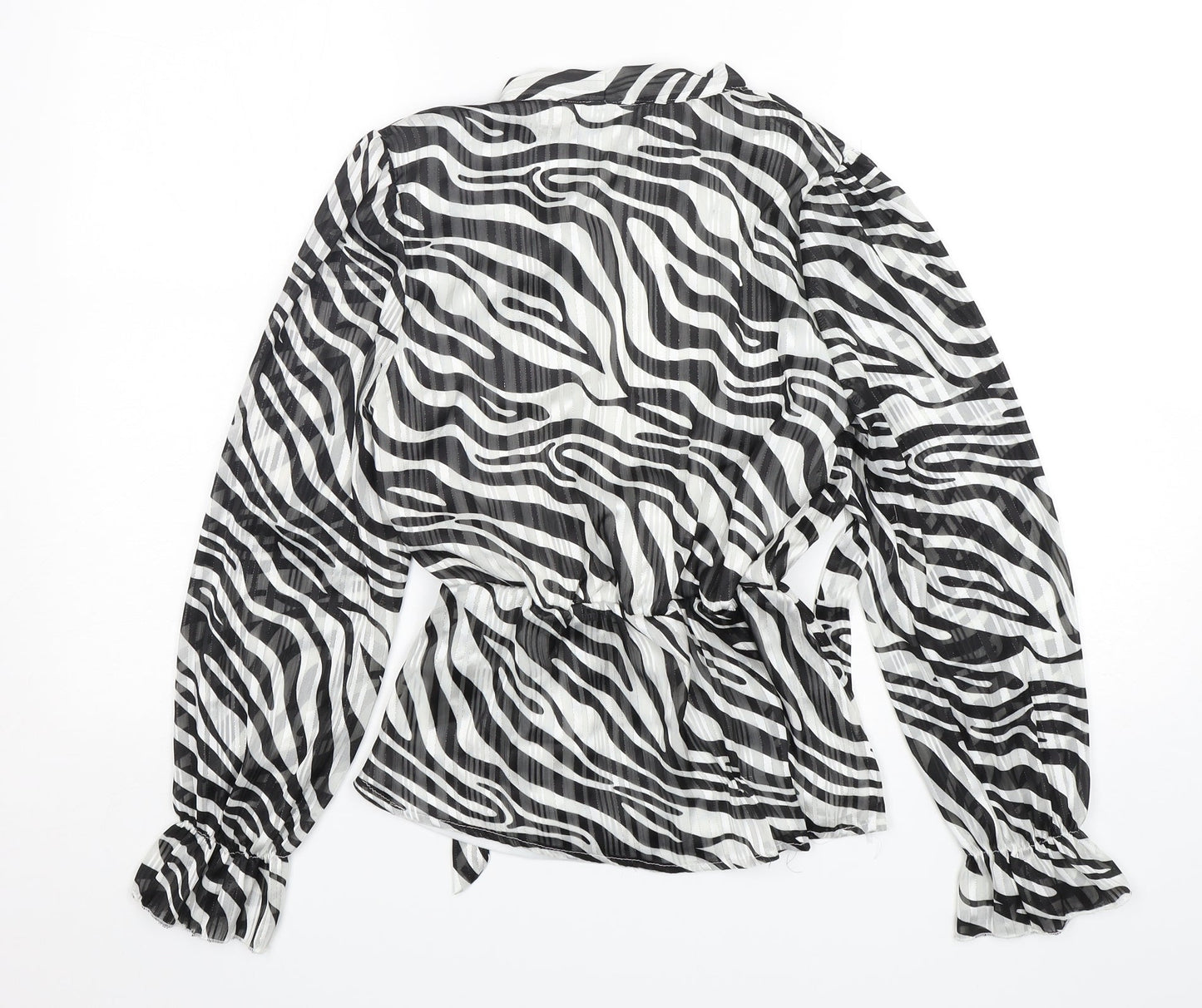 Quiz Womens Multicoloured Animal Print Polyester Basic Blouse Size 8 V-Neck