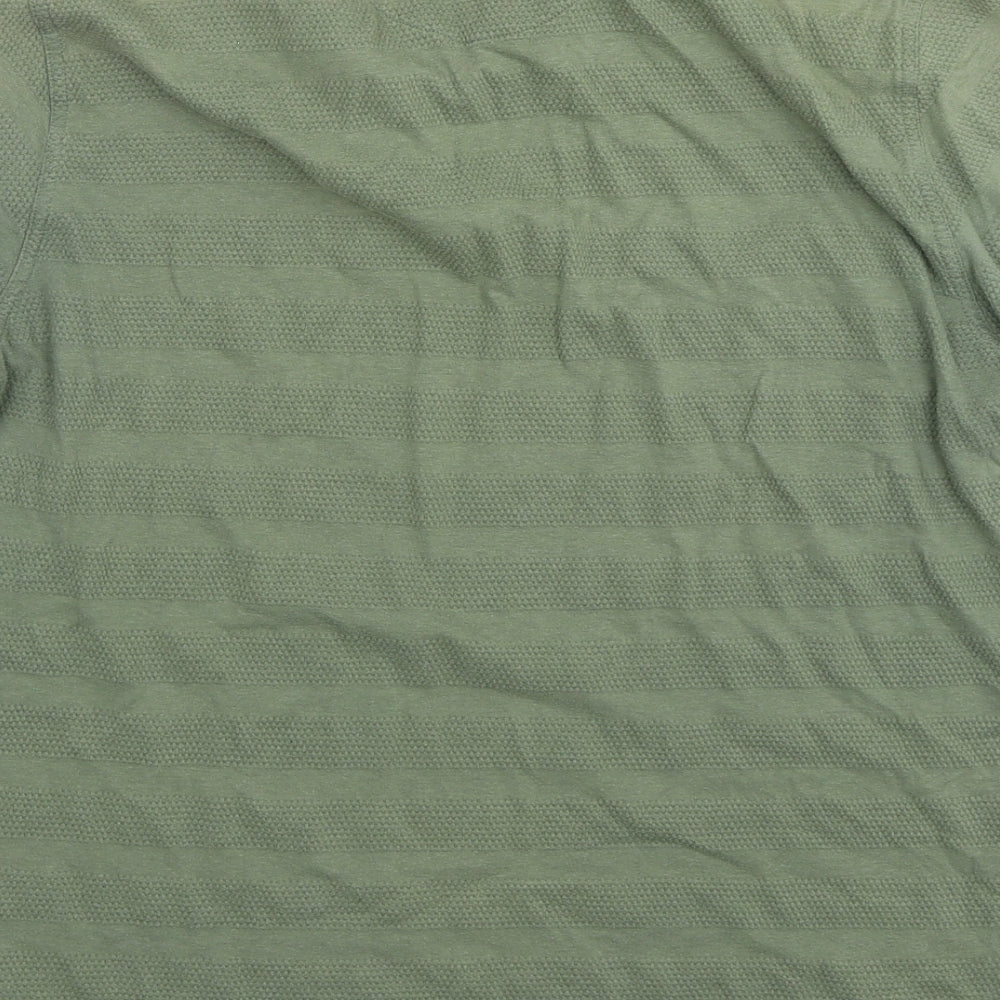 Easy Mens Green  Cotton  Polo Size L Collared Pullover