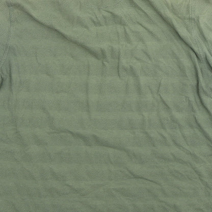 Easy Mens Green  Cotton  Polo Size L Collared Pullover