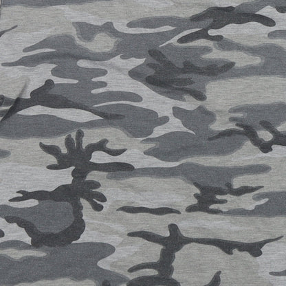 Ayanapa Womens Grey Camouflage Viscose Basic T-Shirt Size 10 Round Neck