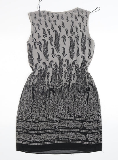 F&F Womens Multicoloured Paisley Polyester Shift  Size 10  Round Neck Pullover