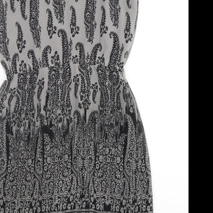F&F Womens Multicoloured Paisley Polyester Shift  Size 10  Round Neck Pullover