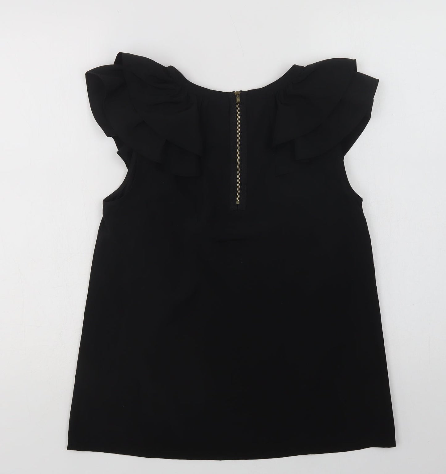 F&F Womens Black  Polyester Basic Blouse Size 10 Round Neck