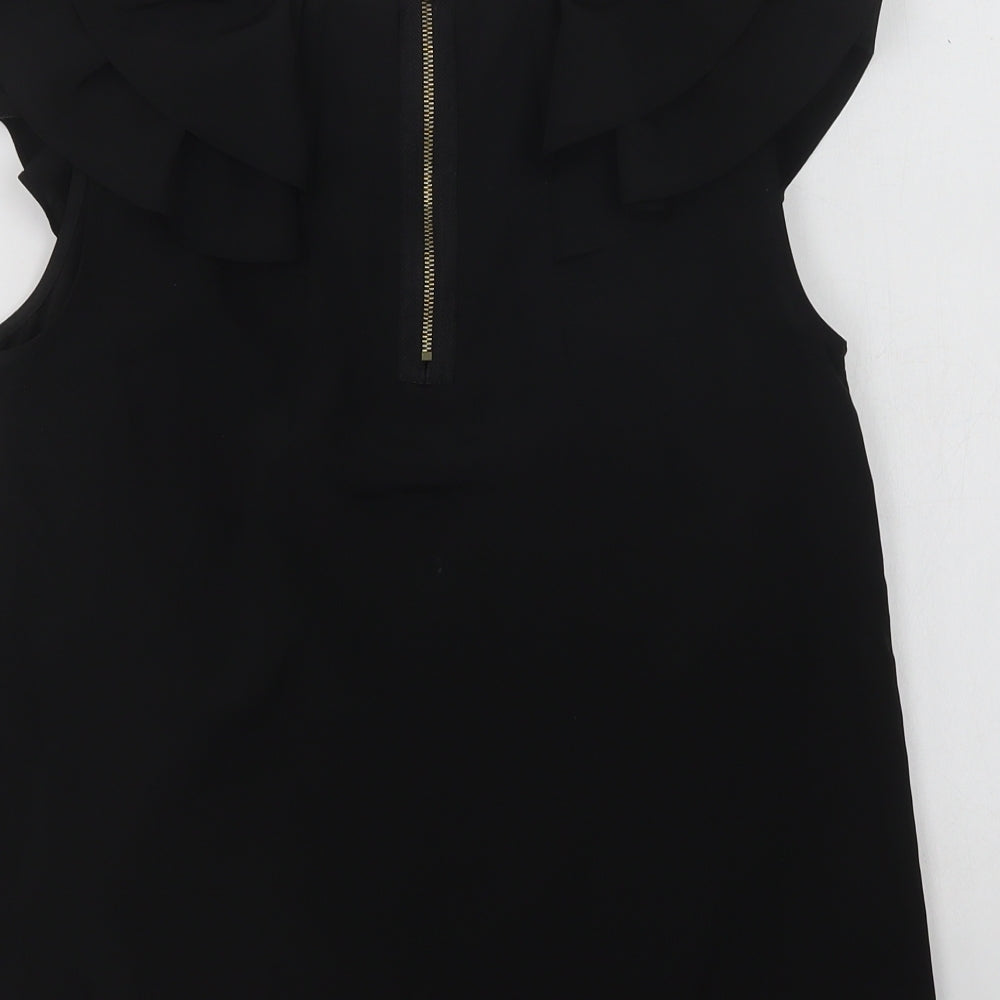 F&F Womens Black  Polyester Basic Blouse Size 10 Round Neck