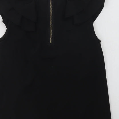 F&F Womens Black  Polyester Basic Blouse Size 10 Round Neck