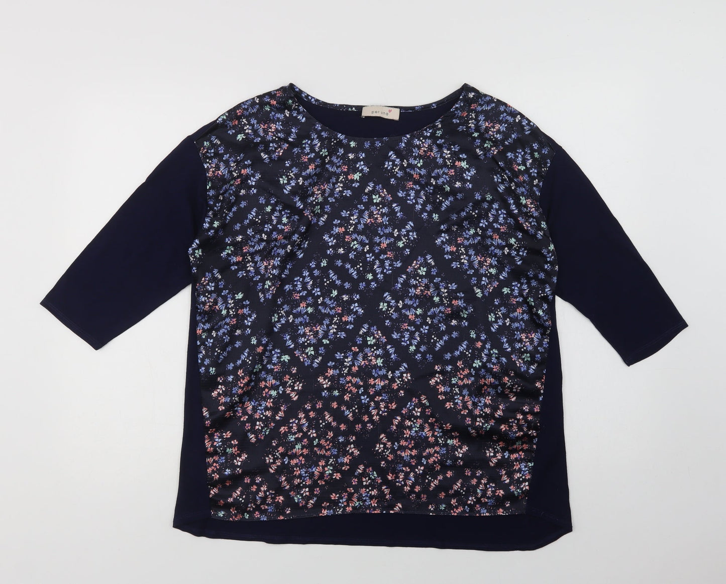 Womens UK Size 14 Per Una Blue Basic Blouse