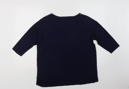 Womens UK Size 14 Per Una Blue Basic Blouse
