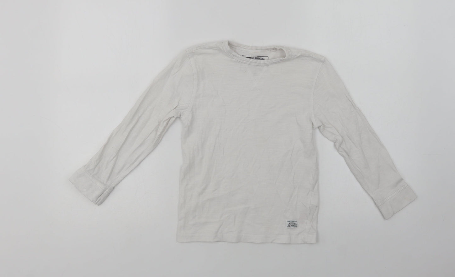 Blue Zoo Boys White  Cotton Basic T-Shirt Size 6-7 Years Crew Neck