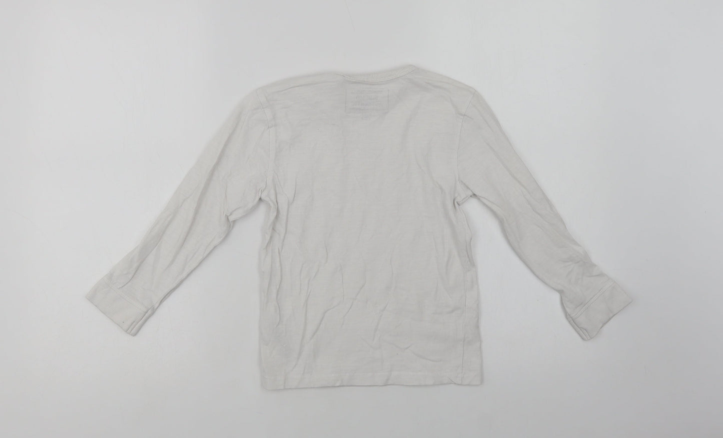 Blue Zoo Boys White  Cotton Basic T-Shirt Size 6-7 Years Crew Neck
