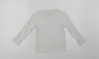 Blue Zoo Boys White  Cotton Basic T-Shirt Size 6-7 Years Crew Neck