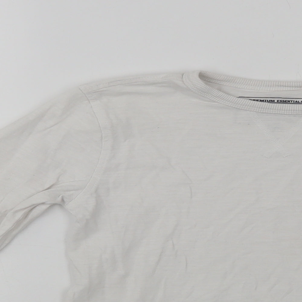 Blue Zoo Boys White  Cotton Basic T-Shirt Size 6-7 Years Crew Neck