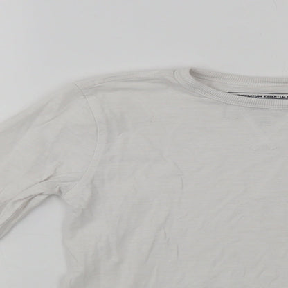 Blue Zoo Boys White  Cotton Basic T-Shirt Size 6-7 Years Crew Neck