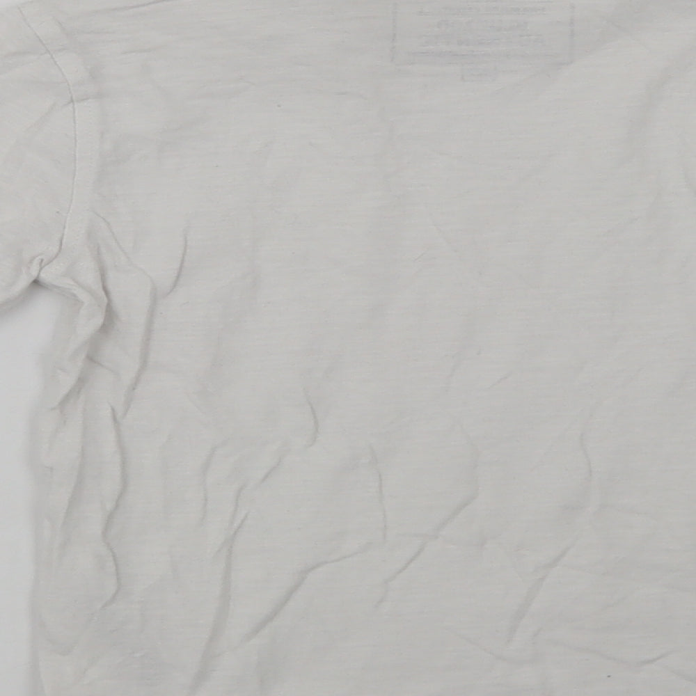 Blue Zoo Boys White  Cotton Basic T-Shirt Size 6-7 Years Crew Neck