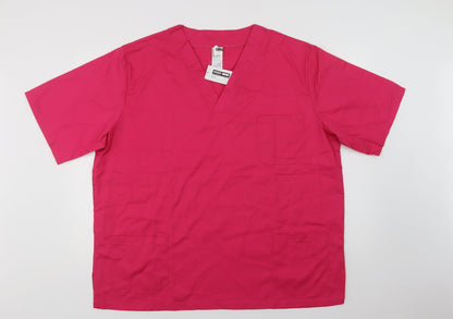 Womens UK Size 3XL Roly Pink Basic Blouse