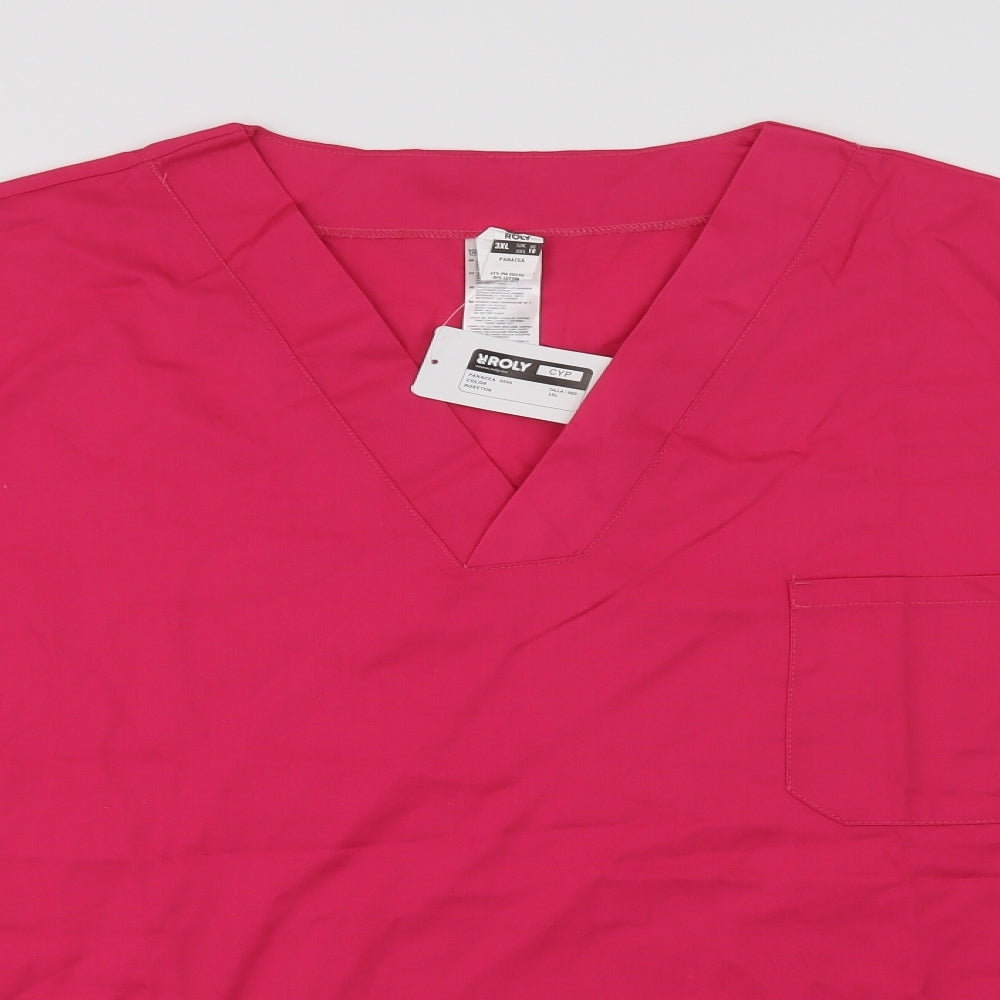 Womens UK Size 3XL Roly Pink Basic Blouse