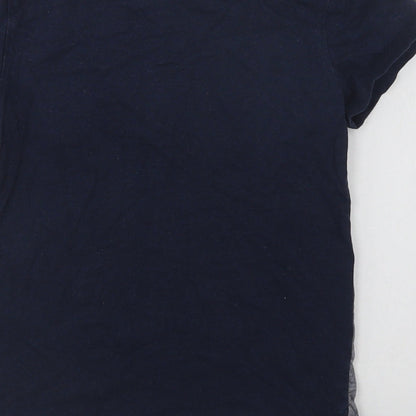 Motherc Boys Blue Colourblock Cotton Basic Polo Size 7-8 Years Collared Button