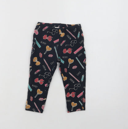 name it Baby Blue Geometric Cotton Jogger Leggings Size 12-18 Months   - Nerdy