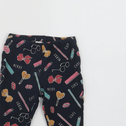 name it Baby Blue Geometric Cotton Jogger Leggings Size 12-18 Months   - Nerdy