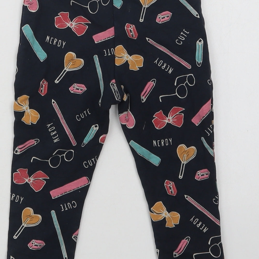 name it Baby Blue Geometric Cotton Jogger Leggings Size 12-18 Months   - Nerdy